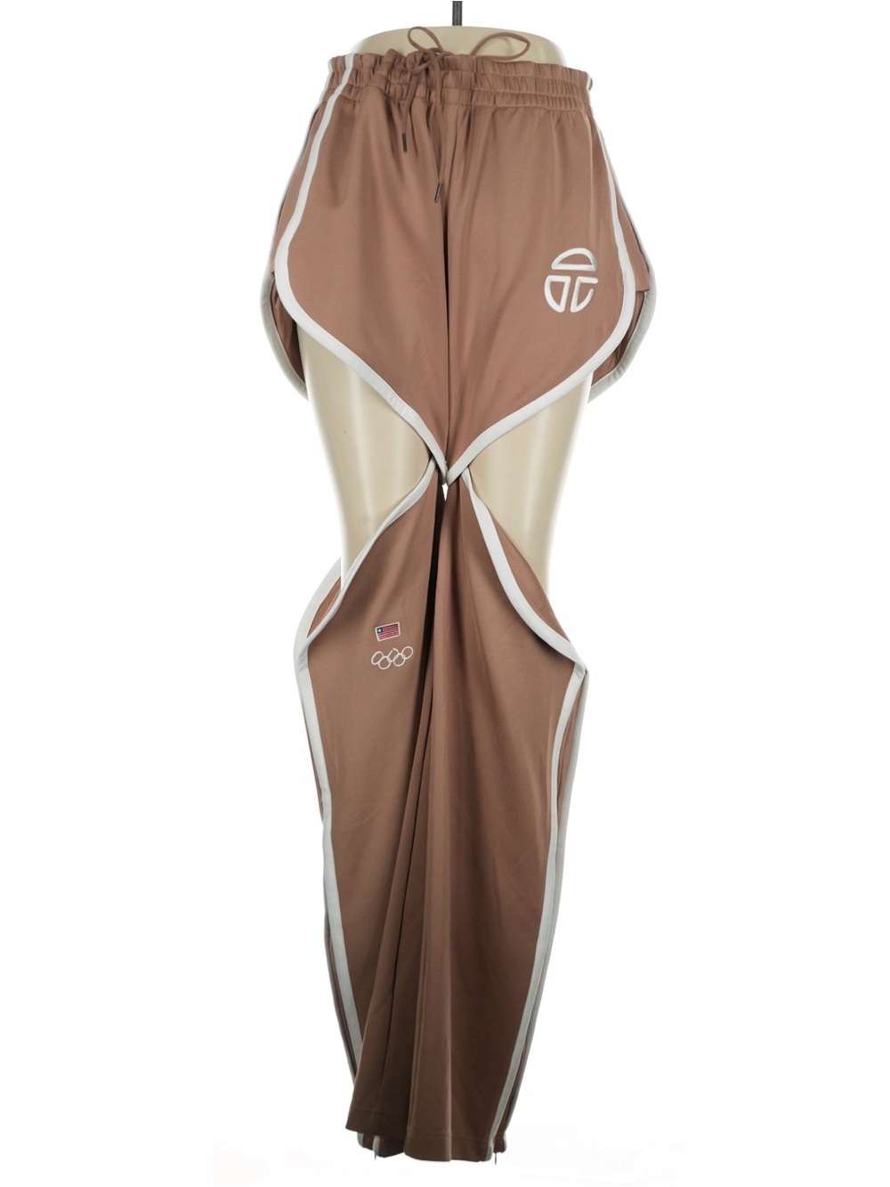 TELFAR FW21 LIBERIA THIGH-HOLE TRACK PANTS SAND